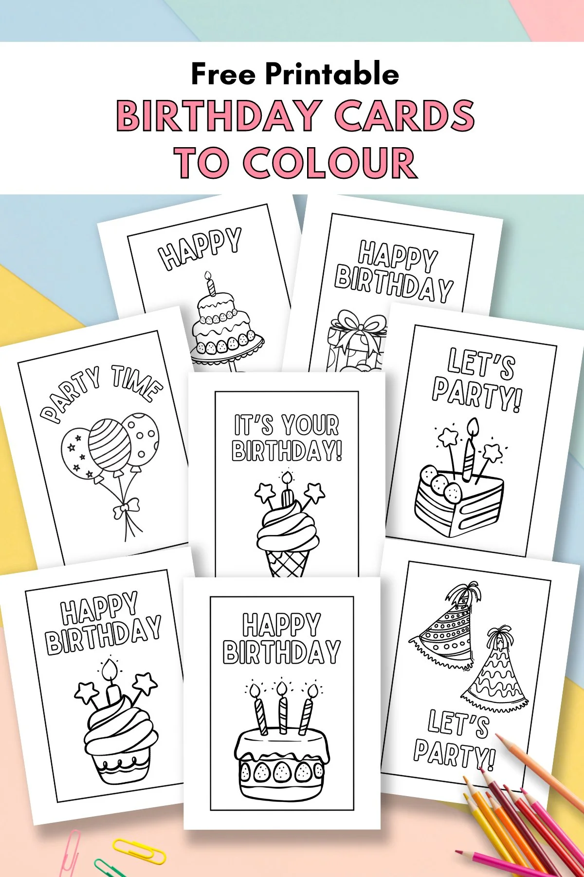 free printable birthday cards to colour — gathering beauty
